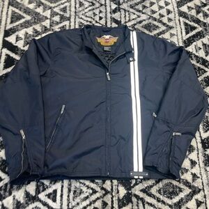 Harley-Davidson Dark Blue Windbreaker with White Accent